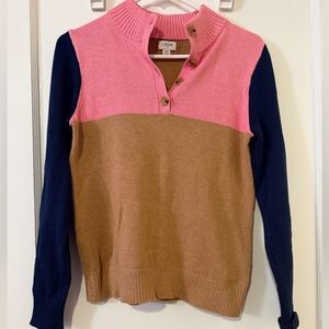 J. Crew Factory Colorblock Sweater in Pink, Tan, and Navy